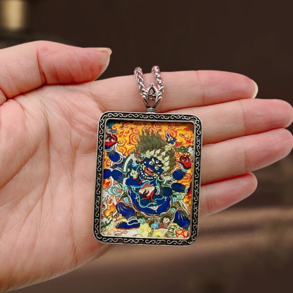 Decorative Alloy Pendant - Metal Frame Thangka Art Collection - Image 3